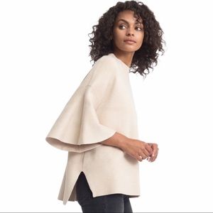 Modern Citizen Mock Neck Bell Sleeve Cream Top